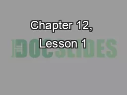 Chapter 12, Lesson 1