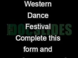 Peach State Country and Western Dance Festival Complete this form and enclose payment