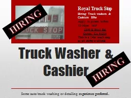 Truck Washer & Cashier
