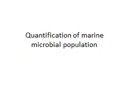 Quantification of marine microbial population