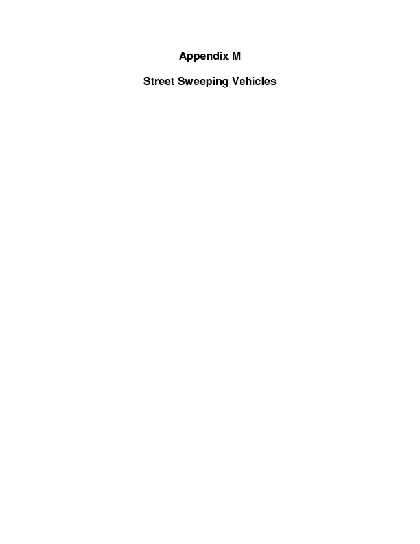 Appendix M Street Sweeping Vehicles