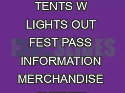 Craft Vendors GA Seating Area PGA Seating Area Back Stage Secure Gate ARTIST MERCH TENTS