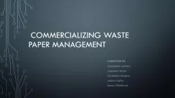 Commercializing Waste paper management