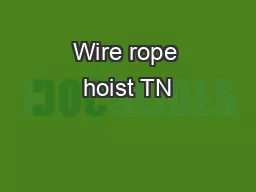Wire rope hoist TN