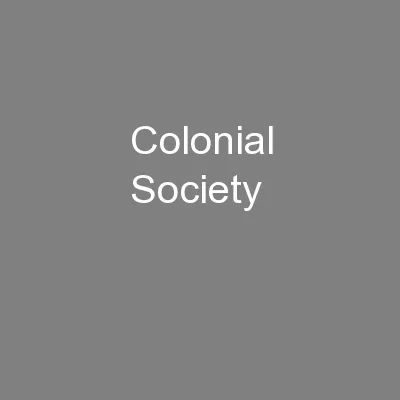 Colonial Society