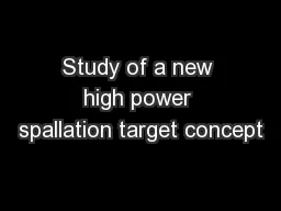 Study of a new high power spallation target concept