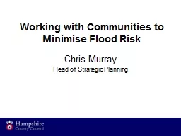 Working with Communities to Minimise Flood Risk