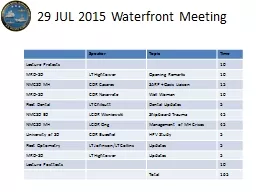 29 JUL 2015 Waterfront Meeting