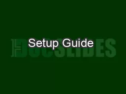 Setup Guide — SW VGArs / Ars Series switchers