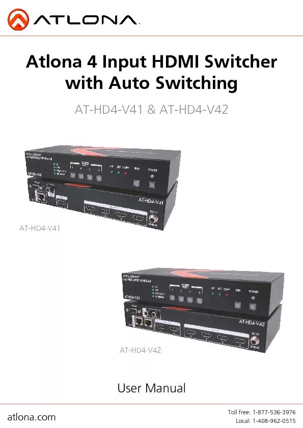 Atlona 4 Input HDMI Switcher