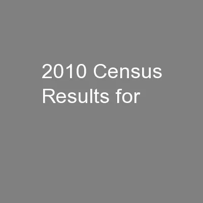 2010 Census Results for