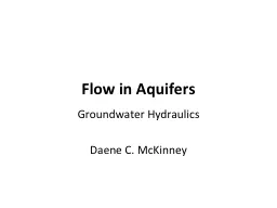 Flow in Aquifers