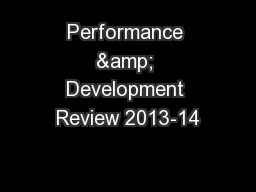 Performance & Development Review 2013-14