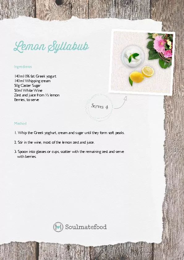 Lemon SyllabubIngredients