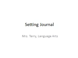 Setting Journal