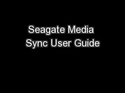 Seagate Media Sync User Guide