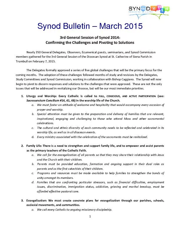 Synod Bulletin March2015