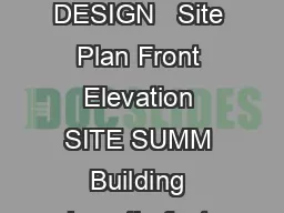 OURT ARD B MARRIOTT PROTO MODEL DESIGN   Site Plan Front Elevation SITE SUMM Building