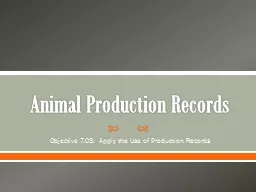 Animal Production Records