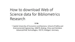 How to download Web of Science data for Bibliometrics Resea