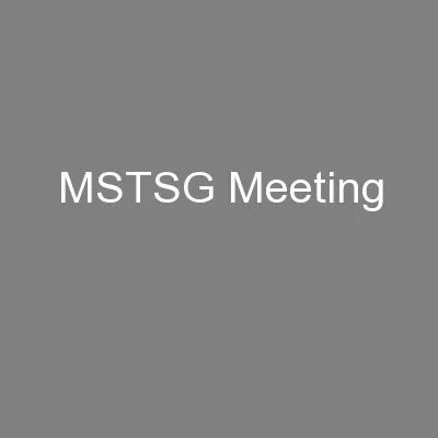 MSTSG Meeting