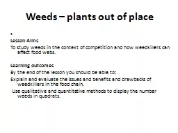 Weeds – plants out of place