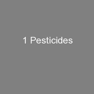1 Pesticides
