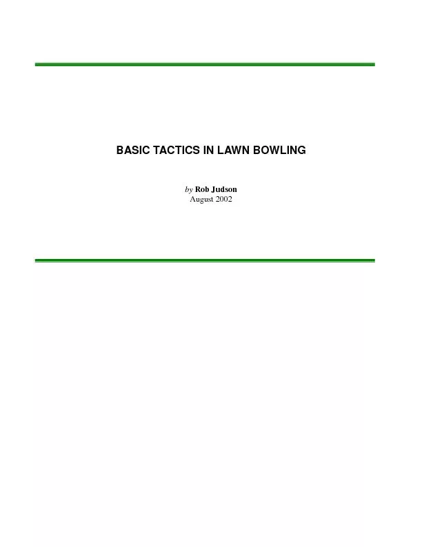 Basic Tactics in Lawn Bowling Page 2