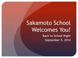 Sakamoto School Welcomes You!