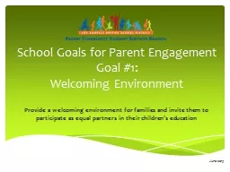 School Goals for Parent Engagement