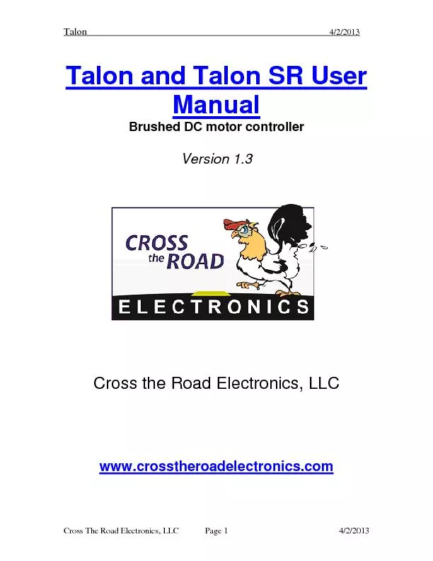 Cross The Road Electronics, LLC  Page 1 4/2/2013