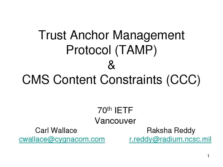 Trust Anchor Management