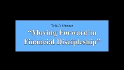 “Moving Forward in Financial Discipleship”