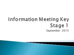 Information Meeting Key Stage 1
