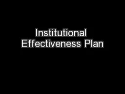 Institutional Effectiveness Plan