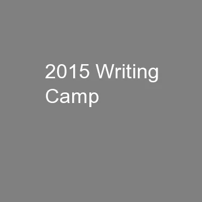 2015 Writing Camp