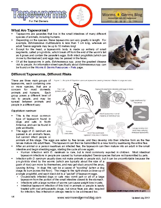 spp. can be found on the Worms & Germs Resources 