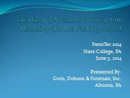 Clearfield (PA) Conveyance System Modeling and Monitoring P