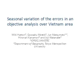 Seasonal variation of the errors in an objective analysis o