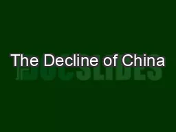 The Decline of China