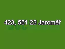 423, 551 23 Jaroměř