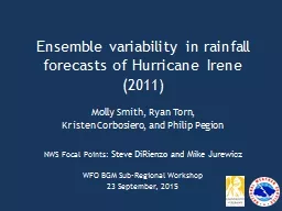 Ensemble variability in rainfall forecasts of Hurricane Ire