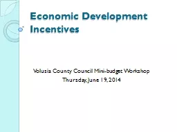 Economic Development Incentives