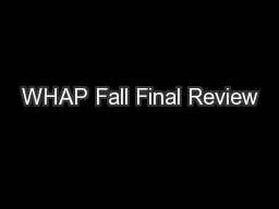 WHAP Fall Final Review
