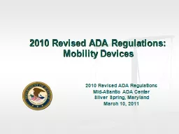 2010 Revised ADA Regulations: