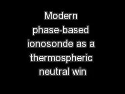 Modern phase-based ionosonde as a thermospheric neutral win