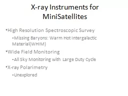 X-ray Instruments for