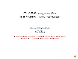 EDUC 6240:  Assignment One