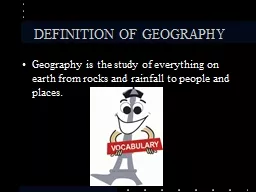 DEFINITION OF GEOGRAPHY