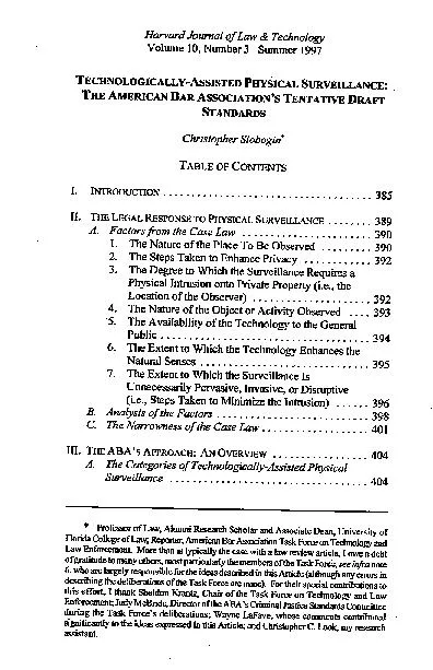Journal of Law & Technology 10, Number 3 Summer 1997